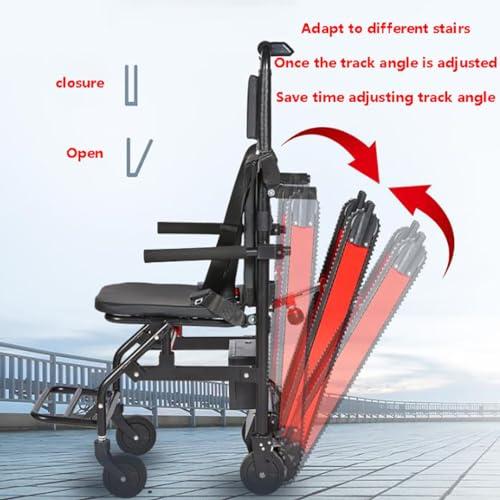 FANGZHL Electric Crawler Stair Climber,Crawler Stair Climbing Wheelchair,Can Go Up and Down Stairs Chair,Stair Lifts for The Elderly,Aluminum Alloy,Safe Load 165 Kg/373 Lbs Black