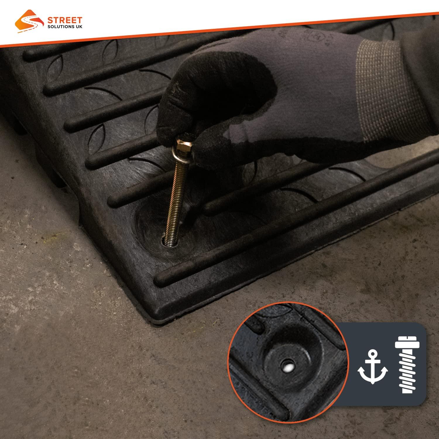 Street Solutions UK Street Solutions UK Rubber Kerb Ramps 4 Inch | Heavy Duty Mobility Threshold Ramps for Wheelchairs, Cars Vehicles, Caravan, Scooter Wheels, Skateboard, Motorcycle, Disabled Chair & Dog | 1 Ramp