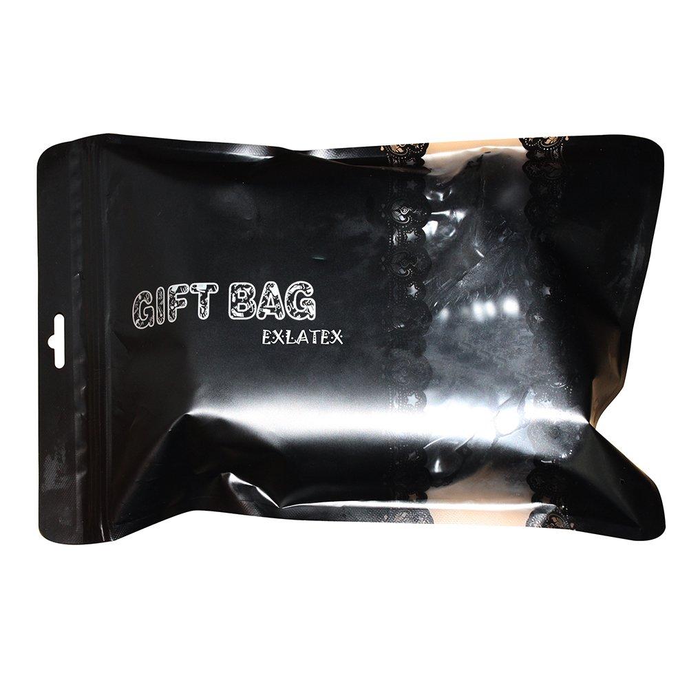 EXLATEX EXLATEX Mens Latex Rubber Lingerie Panties Shorts with Ball and Half Sheath Cut-out Ring Underwear - Clear - S