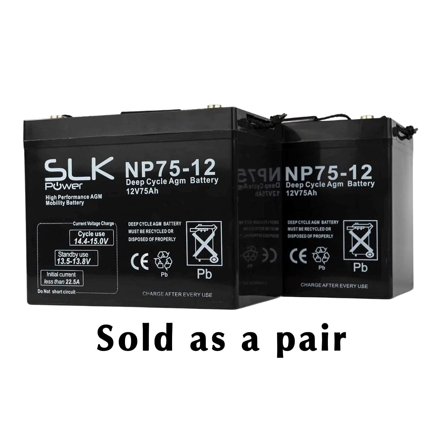 SLK Mobility Replacement Batteries for Electric Scooters and Wheelchairs L M