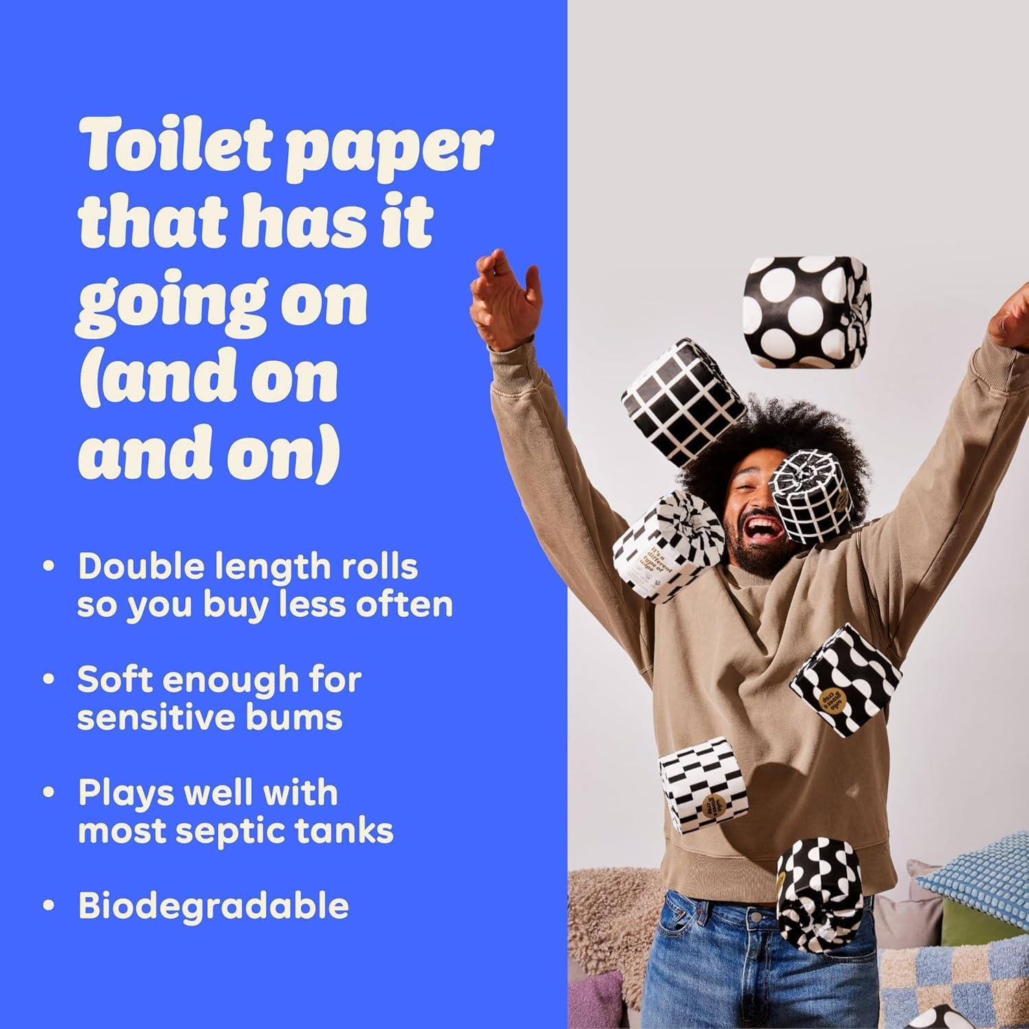 Who Gives A Crap Who Gives A Crap Premium Bamboo, Twice as Long, Toilet Roll, Box of 24 (3-Ply, 370 Sheets) Luxuriously Soft, Strong, Sustainable, Biodegradable & Plastic-Free