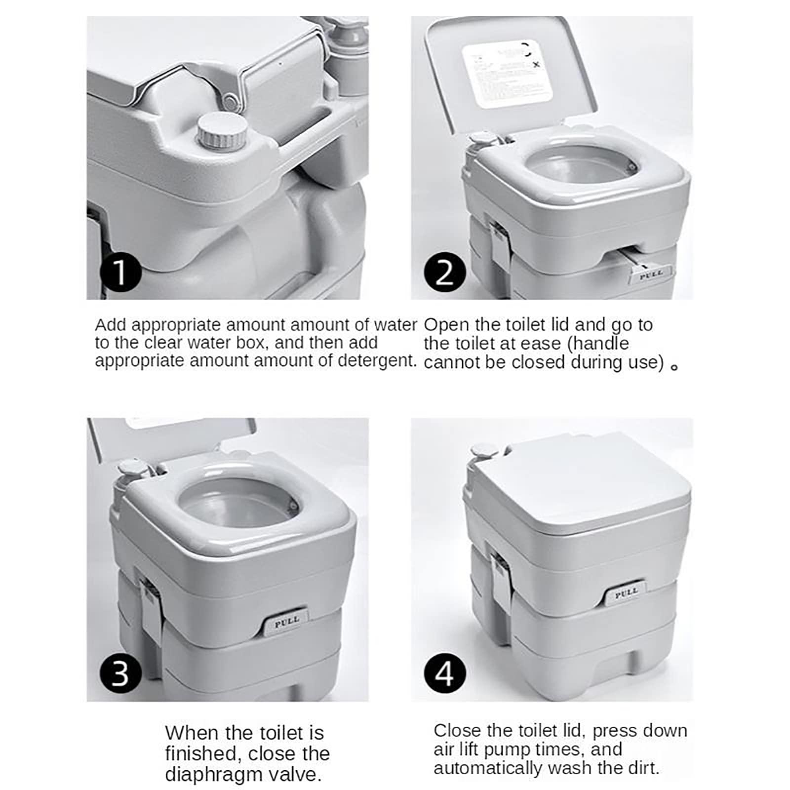 STMKB Adult Mobile Toilet, 24L Portable Flushable Potty Chair, Max Load 200kg, Fully Sealed, No Odor, Easy To Perform and Move, No Installation Needed