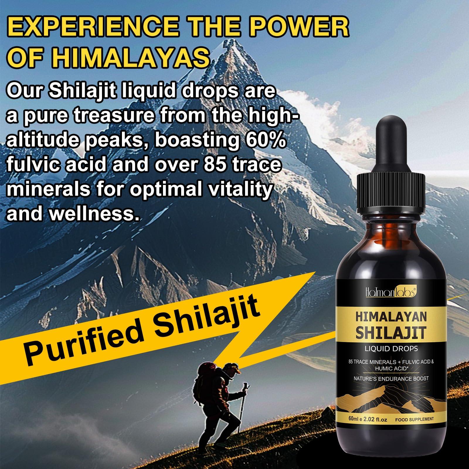 Tamiodfo Shilajit Drops, Natural Shilajit from Himalayan, Shilajit Resin with 85+Trace Minerals and Fulvic Acid, Himilayan Shalajit Resin(60ml)