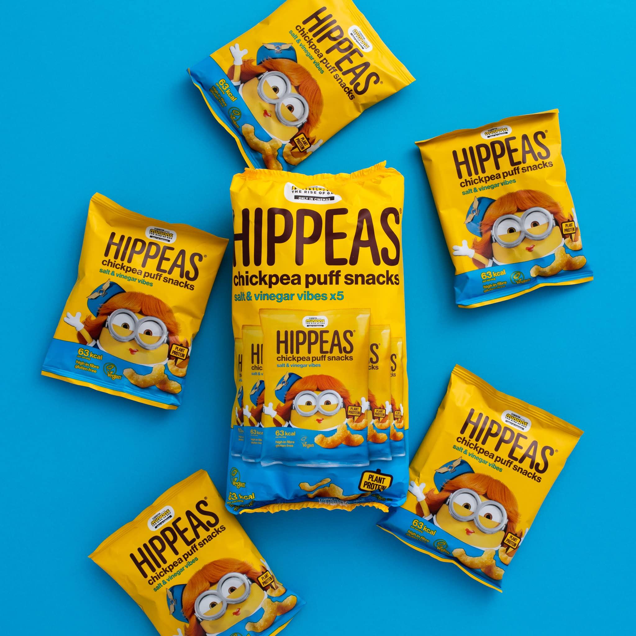 Hippeas HIPPEAS Salt & Vinegar Chickpea Puff Vegan Crisps Multipack | 50 x 15g Packets | Plant-Based, Source of Protein | Free from Gluten & Artificial Flavours | Light & Crunchy - 62 calories per serving