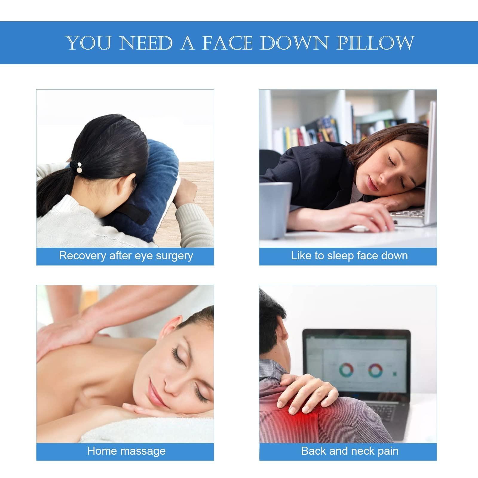 FreshCart Basics Vitrectomy Recovery Pillow - Reversible Face Down Pillow for Eye Surgery, Macular Hole and Retinal Detachment Patients - Height Adjustable Stand & Chest Pads Included