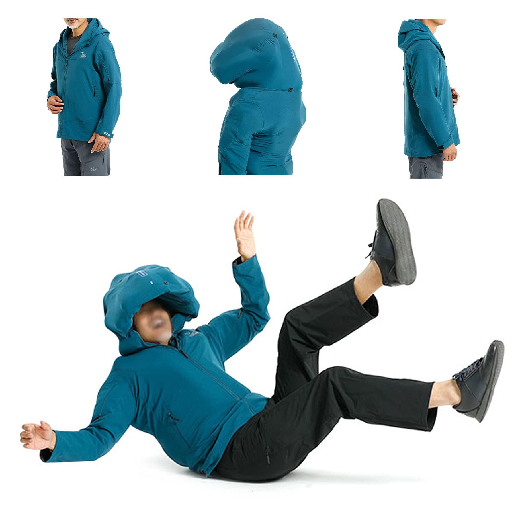 WILLQ WILLQ Anti-fall Airbag Suit Elderly Intelligent Anti-fall Airbag 0.18s Pop Up Protection Head Protection Cap Lumbar Support Belt Strict Detection of Your Body Data Without Co2 Cylinder,Women,L