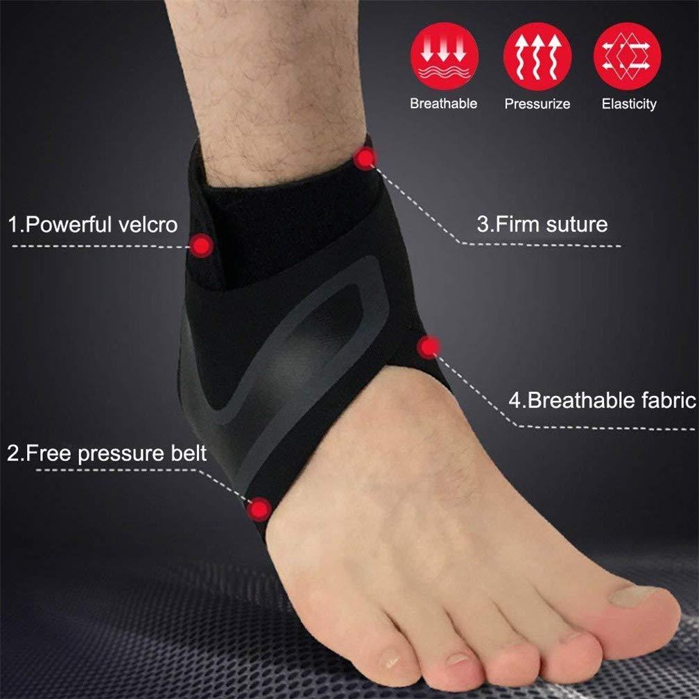 seaNpem Ankle Support Brace, Adjustable Ankle StrainProtectors Strap, Against Sprains Arthritis Compression Wrap Stabilizer, Pain Relief Foot Sleeve for Running Basketball Soccer Sports Injuries Recovery (L)