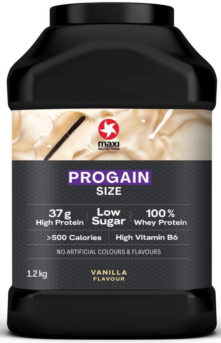MaxiNutrition MaxiNutrition Progain - Vanilla - Whey Protein Powder Sports Supplement Shake for Size & Mass - 1.2kg - 10 Servings