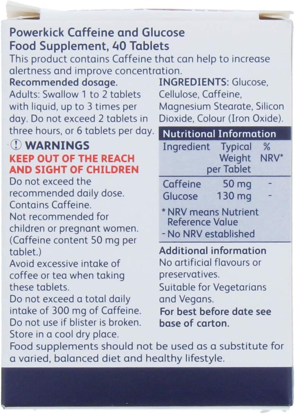 JMORX Power Kick Extra Energy Caffeine & Glucose 240 Tablets | Pack of 6 (6 x 40)