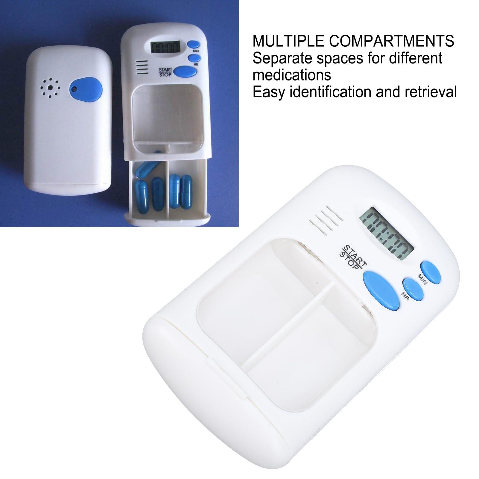 Fockety Automatic Pill Dispenser, Medication Dispenser with Alarm Sound Alerts, LCD Display Electronic Pill Dispenser, Portable Pill Reminder for Medicines, Supplements and Vitamins