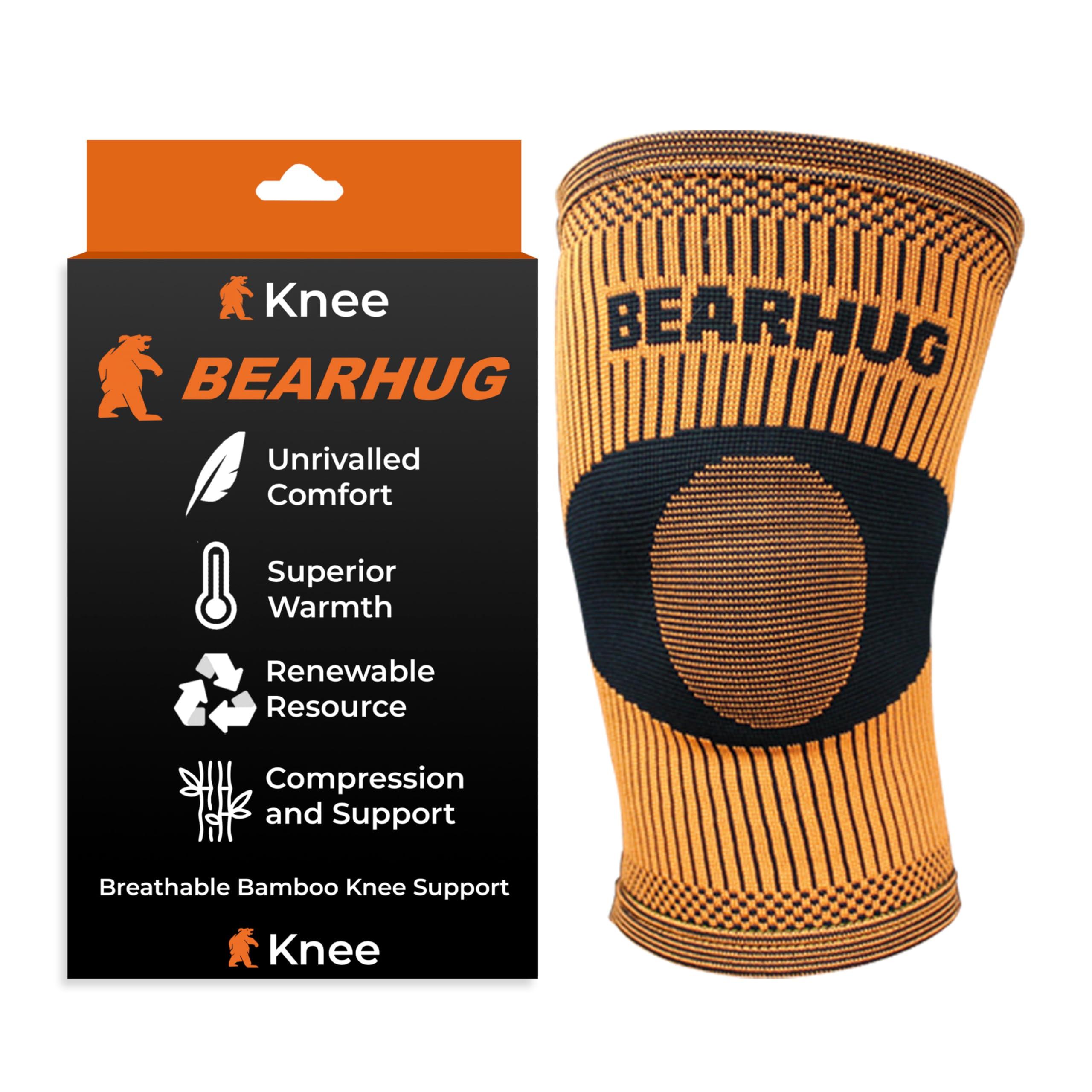 Bearhug Bearhug Bamboo Knee Support For Women and Men - Compression Sleeve Knee Brace for Running Walking Weight Lifting and Sports with Anti Slip Silicone - Aids Arthritis Pain Relief and Rehabilitation, XXL