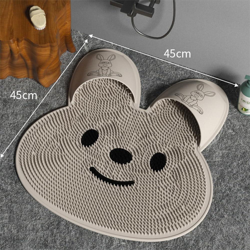 NaHibu Rabbit Foot Rubbing Artifact,Rabbit Silicone Foot Massage Mats,Silicone Rabbit Foot Rubbing Artifact, Bathroom Massage Non-Slip Carpet, Bathroom Foot Shower Mat