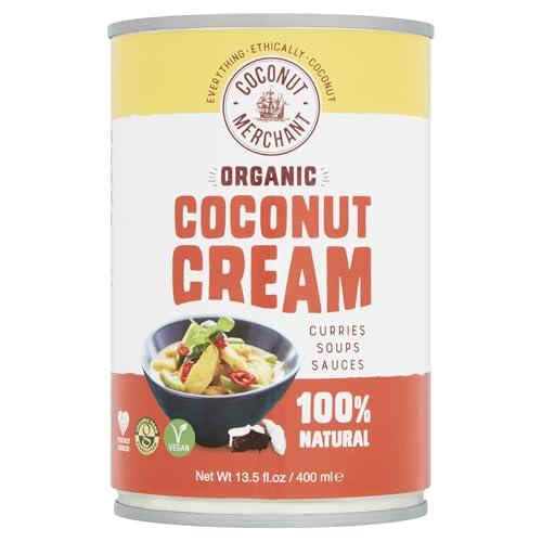 Coconut Merchant Coconut Cream Organic 400ml Pack of 6 |Dairy and Gluten Free| Ethically Sourced