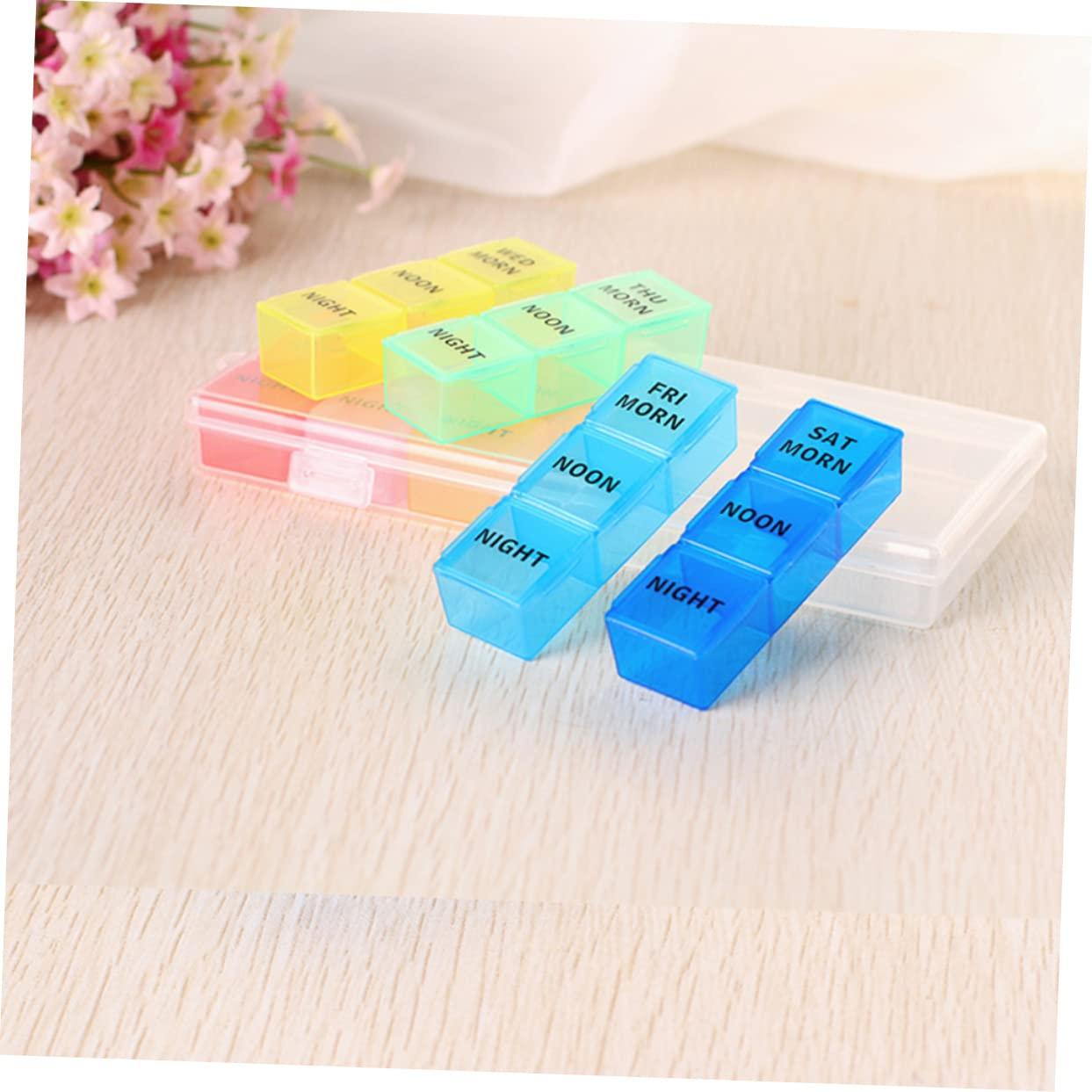 FOMIYES FOMIYES 2pcs Portable Pill Boxes Storage Medicine Case Organizer for Daily Use
