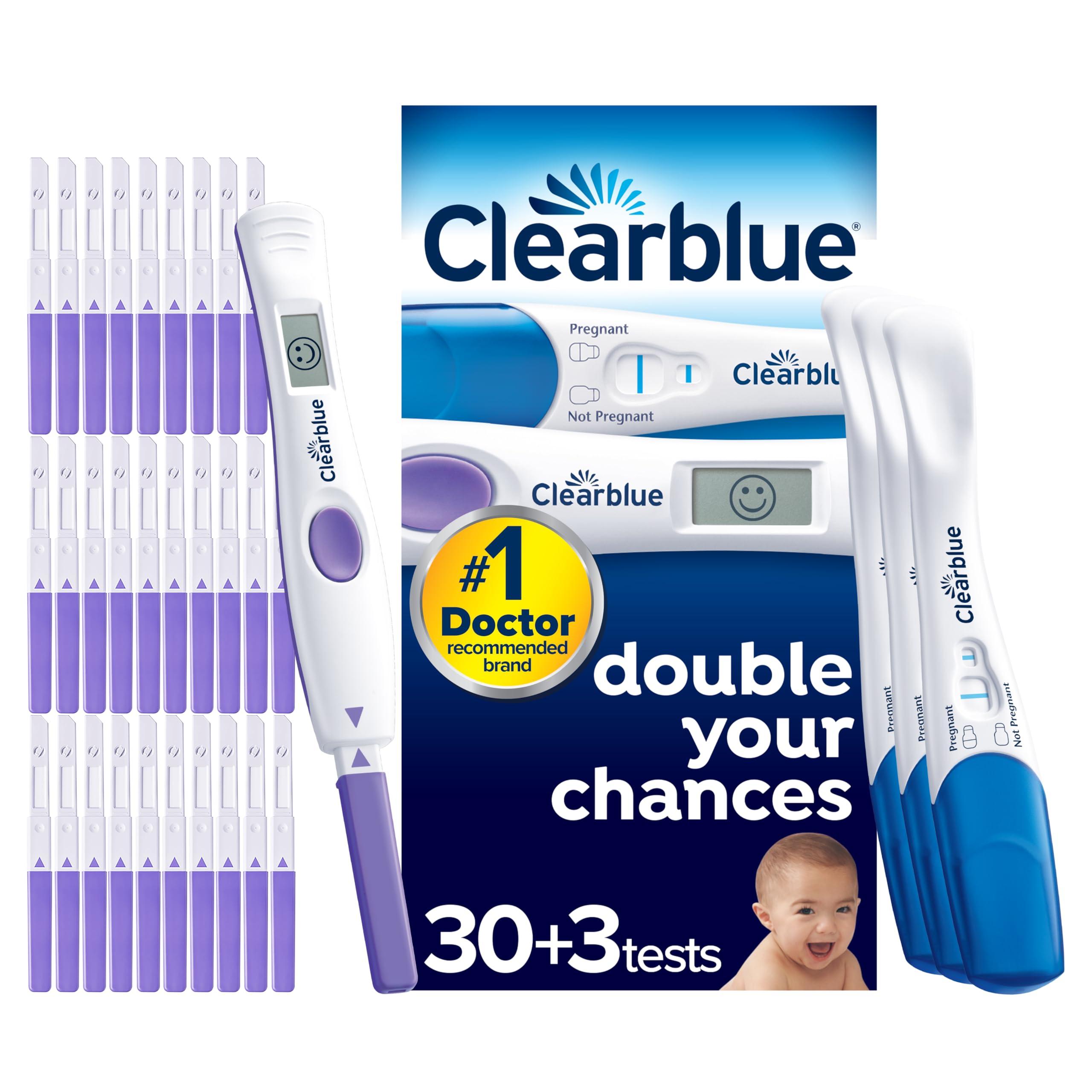 Clearblue Clearblue Advanced Digital Ovulation Test and Early Pregnancy Test - Trying for A Baby Kit, Double Your Chances of Getting Pregnant, 30 Digital Ovulation Tests and 3 Ultra Early Pregnancy Tests