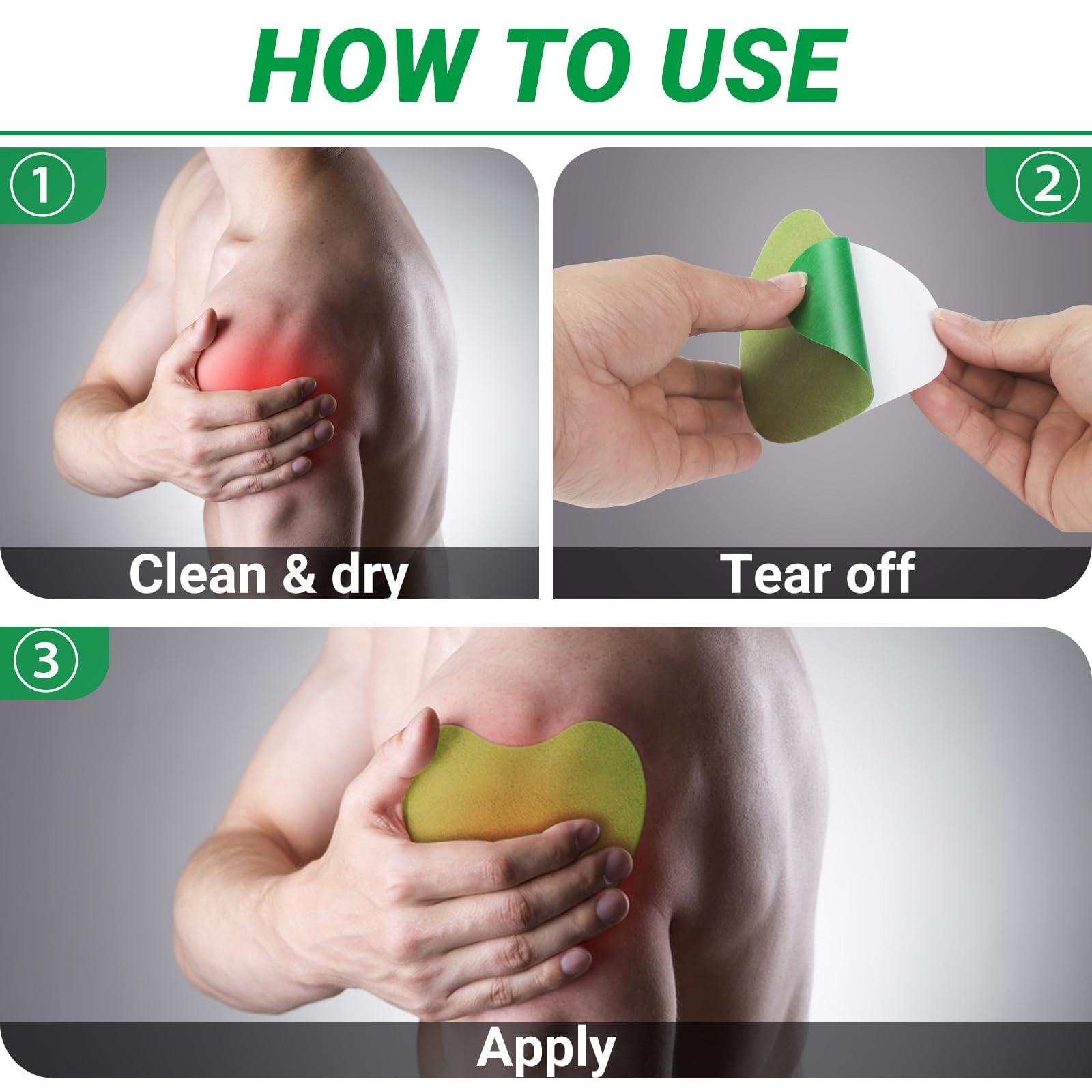 ishancare iShanCare Shoulder Pain Relief Patches, 24Pcs Natural Warming Herbal Plaster Heat Patches, 8 Hours Deep Heating Extra Strength Joint Pain Relieving Patch for Shoulders, Knee, Back, Neck