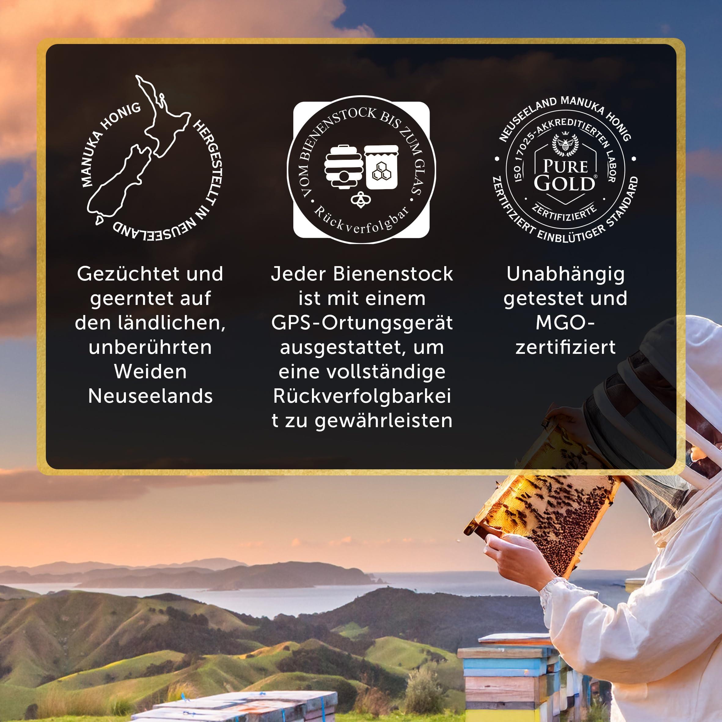 PURE GOLD Manuka Honey 300+ MGO Certified Pure Gold Premium Manuka Honey 250g