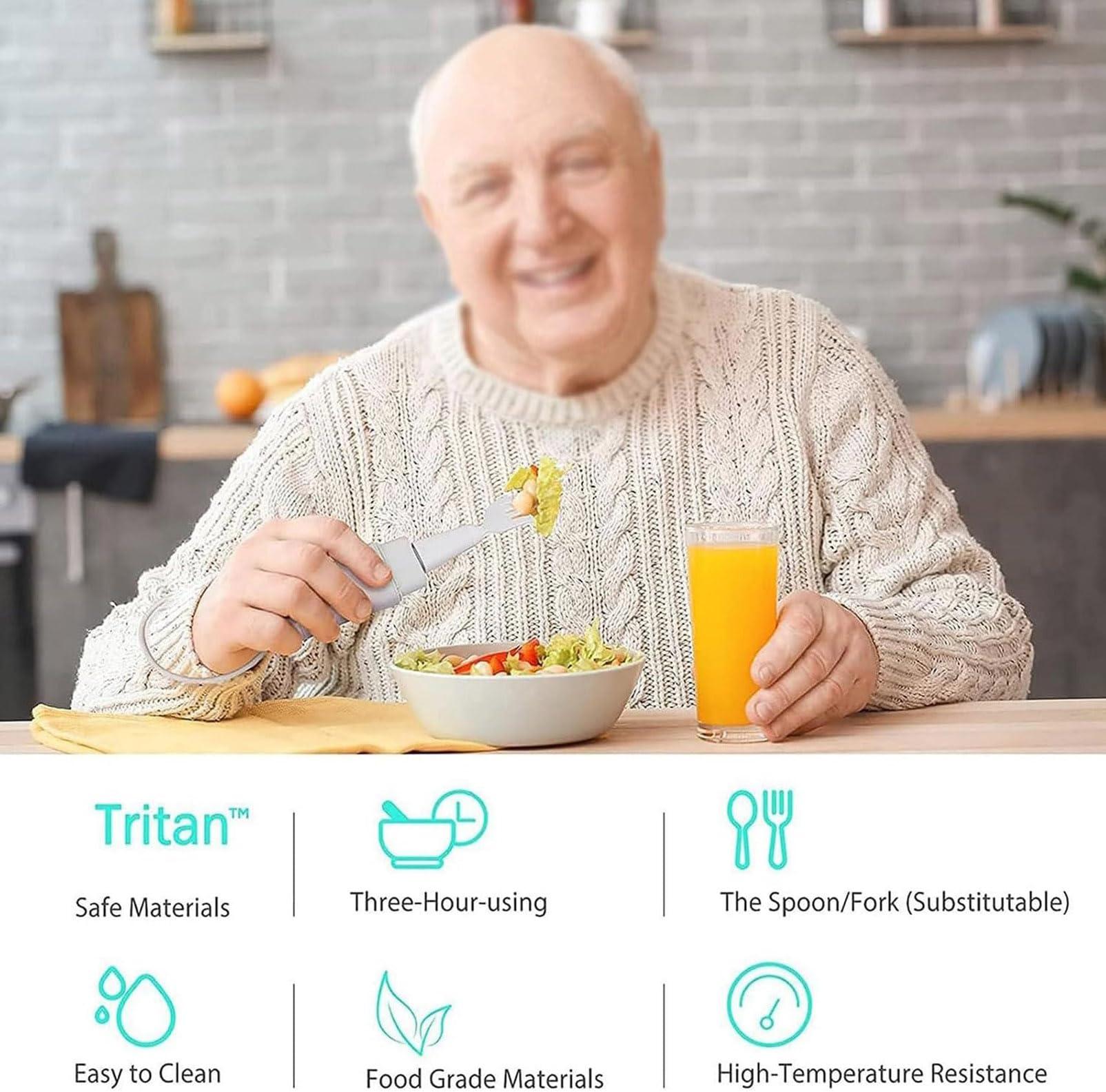 FreshCart Basics Tremor Spoon for Parkinson Patients - Self Stabilizing Adaptive Spoon for Elderly with Arthritis - Smart Spoon for Parkinson's and Tremors