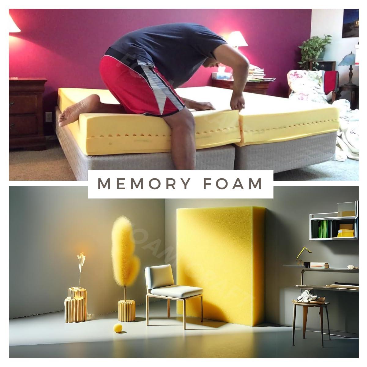 FOAM CRAFT Orthopedic Memory Foam Mattress Topper for Dog Bed Pain Relief Memory Foam Cushion Bed Topper, Wheelchair Cushion Foam Cut to Size Firm Dog Cushions Upholstery Foam Sheet (Memory Foam, 65x86x10cm)