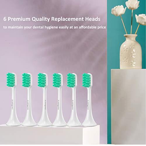 TRILINK Replacement Toothbrush Heads Compatible with Xiaomi Mijia / Mi Home T300 T500 T700 Series Sonic Electric Brush Handles(6-Pack)
