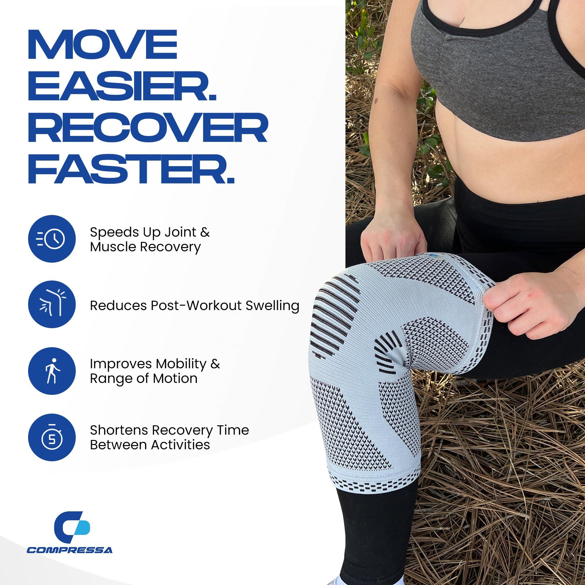 C Compressa Compressa Knee Sleeve for Women & Men (Regular) - Non-Slip Compression Support for Joint Pain, Muscle Recovery, Arthritis, and Injury Relief