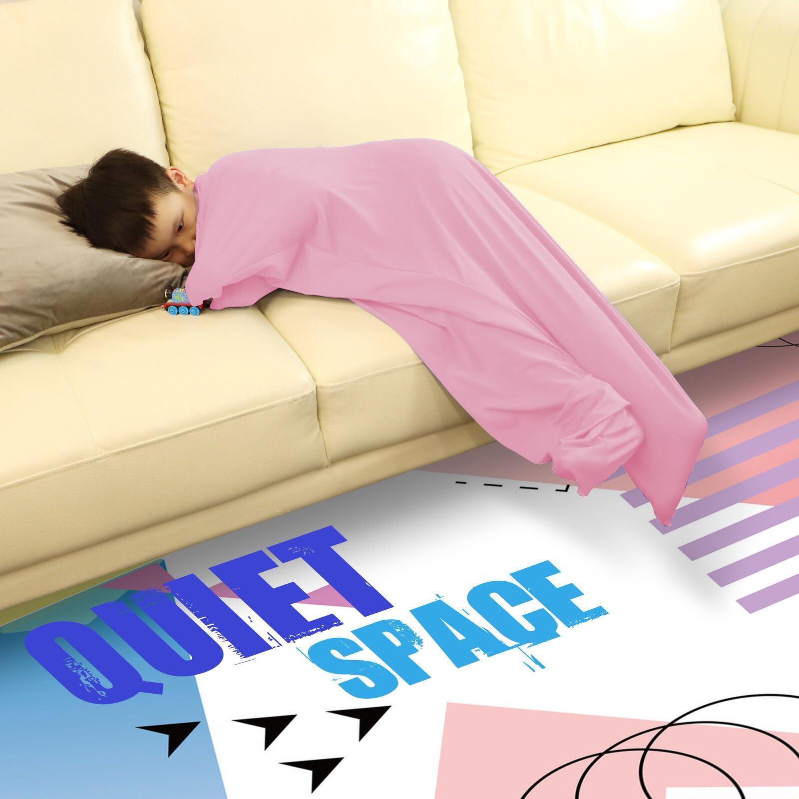 SZSMART SZSMART Sensory Body Sock for Adult, 65\"x29\" Full-Body Wrap Stretchy Body Sox to Relieve Stress for Adult with Autism, Anxiet (Pink, XL/163-191cm)