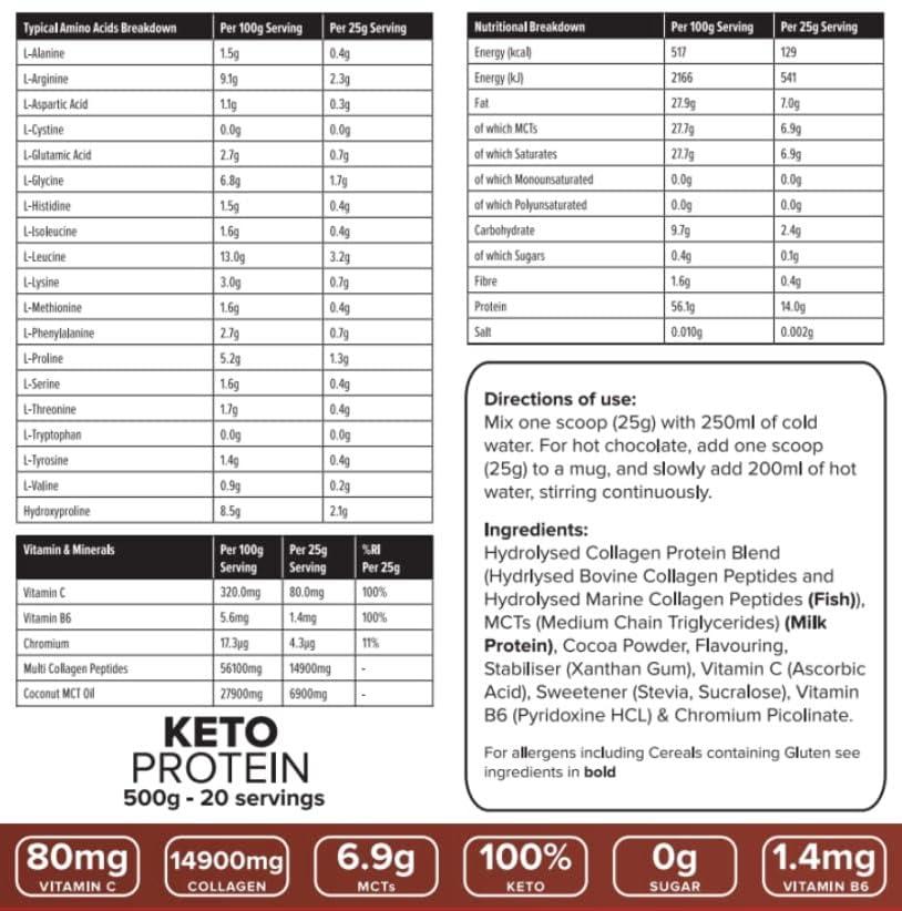 K GEN ketogenic enhancement K-GEN Keto Collagen Protein Powder Natural Multi Collagen Chocolate Blend, Coconut MCT Vitamin C+B6 | UK Made Advanced Ketosis for Keto & Paleo | Low Carb Free-from: Sugar, Whey & Gluten