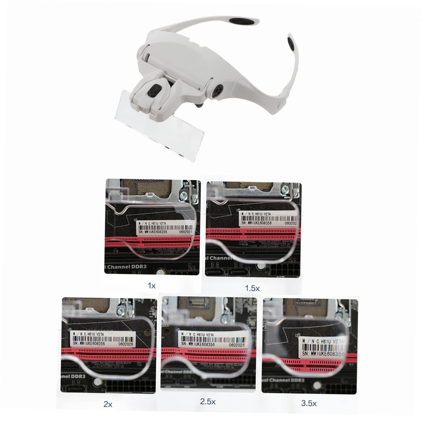 minkissy minkissy Led Magnifying Es Headlights Head Mount Magnifier for Reading Multifunctional Magnifying Glass for Engineers