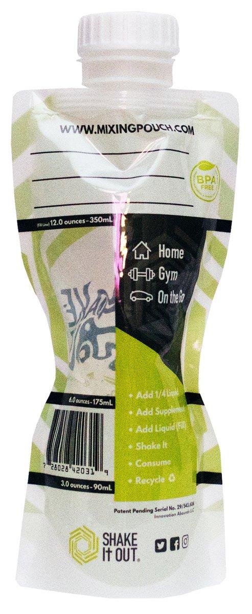 Shake It Out Shake It Out Collapsible Shaker Bottle for Protein Shakes, Supplements - 12 Ounce Reusable, Recyclable, Travel Bottle (Lime / White, Single)