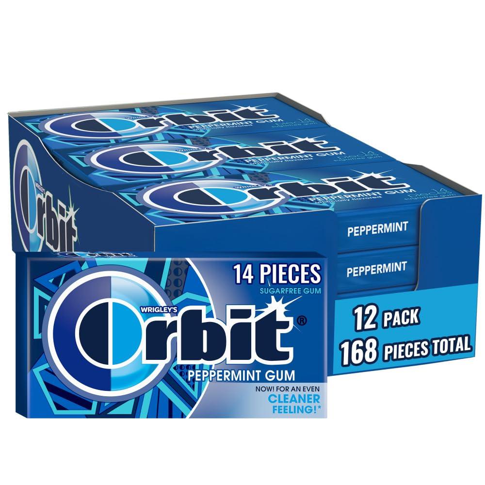 Orbit Wrigley\'s Orbit Gum, Peppermint, 14 count, (Pack of 12)
