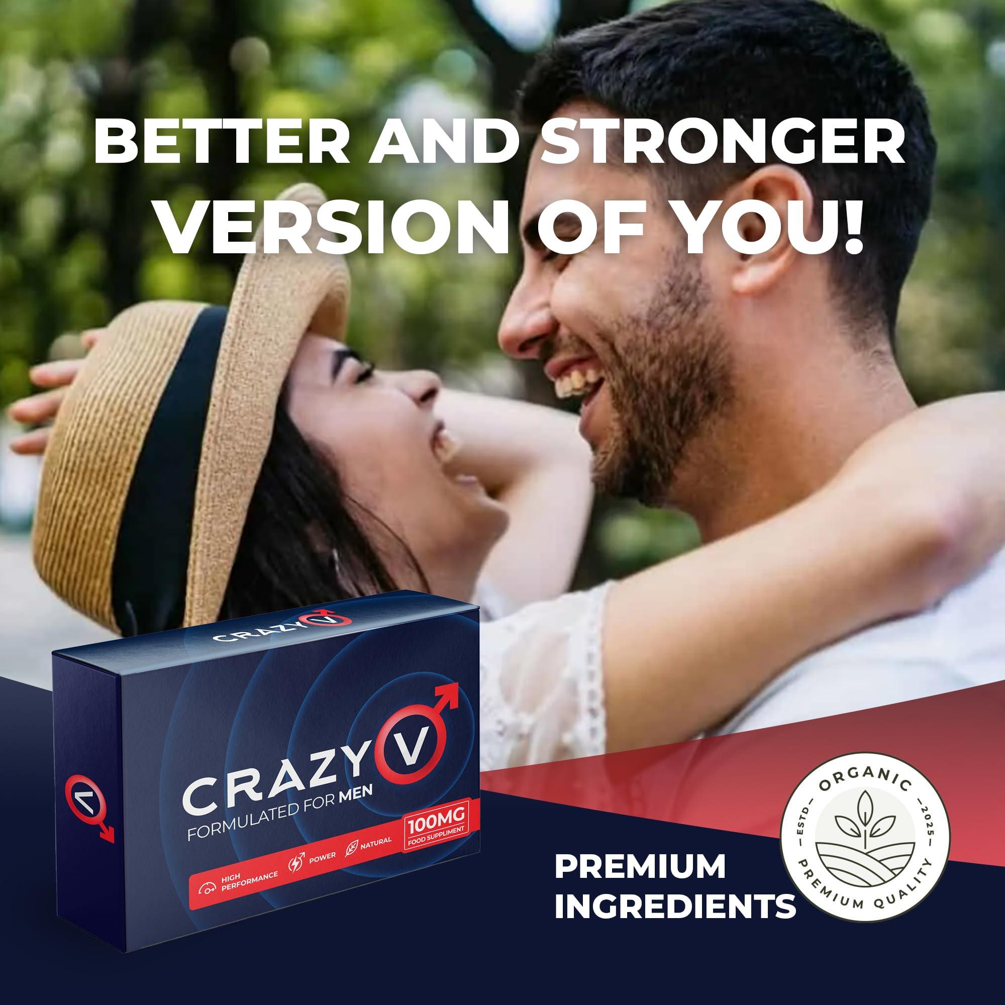 Crazy V Crazy V Blue Fast-Acting 100mg Tablets: Strong Performance & Stamina Booster for Men - High Power Pills Endurance & Firmness Enhancing Male Herbal & Food Supplement (30 Count (Pack of 1))