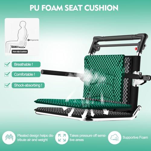 FreshCart Basics Lightweight Folding Wheelchairs for Adults, Portable Travel Chair with Handbrake Ideal for Seniors, Elderly, and Children