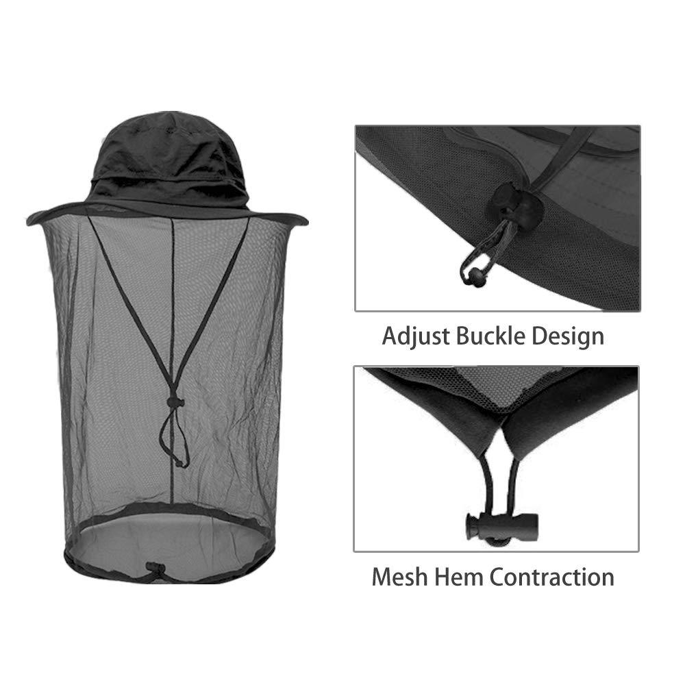 AYAMAYA AYAMAYA Mosquito Head Net Hat - Quick Dry Bucket Sun Hat with Net Mesh for Men & Women, Midge Net Head Cover Hat Protection From Mosquito Insect Bug Bee Gnats for Outdoor Fishing Hiking Gardening
