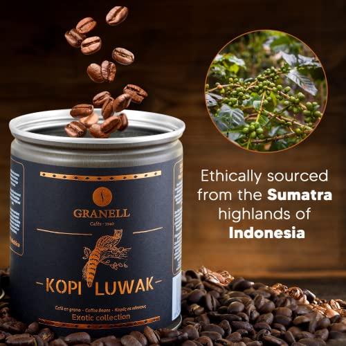 Granell Cafs  1940 Cafs Granell Wild Kopi Luwak Coffee Whole Beans, 100grams (3.5oz)