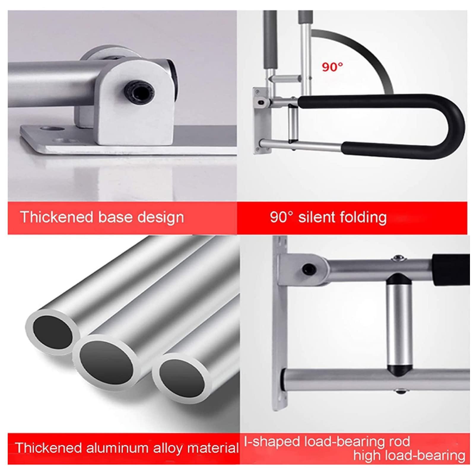 FreshCart Basics Foldable Grab Bars for Bathroom Folding Drop Down Wall Mounted Toilet Support Handrail for Disabled and Elderly Bathroom Safety Aid Assist Rail