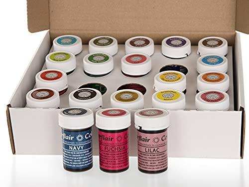 Sugarflair Colours Sugarflair Spectral Paste Food Colouring Essentials Collection 20 x 25 Gram Set