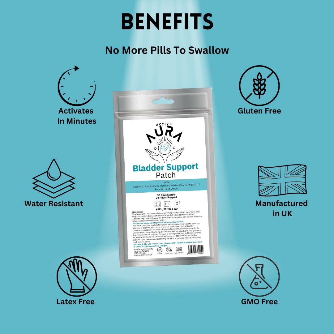 Active Aura Bladder Patch - Bladder Support - Bladder & Urinary Function for Men & Women