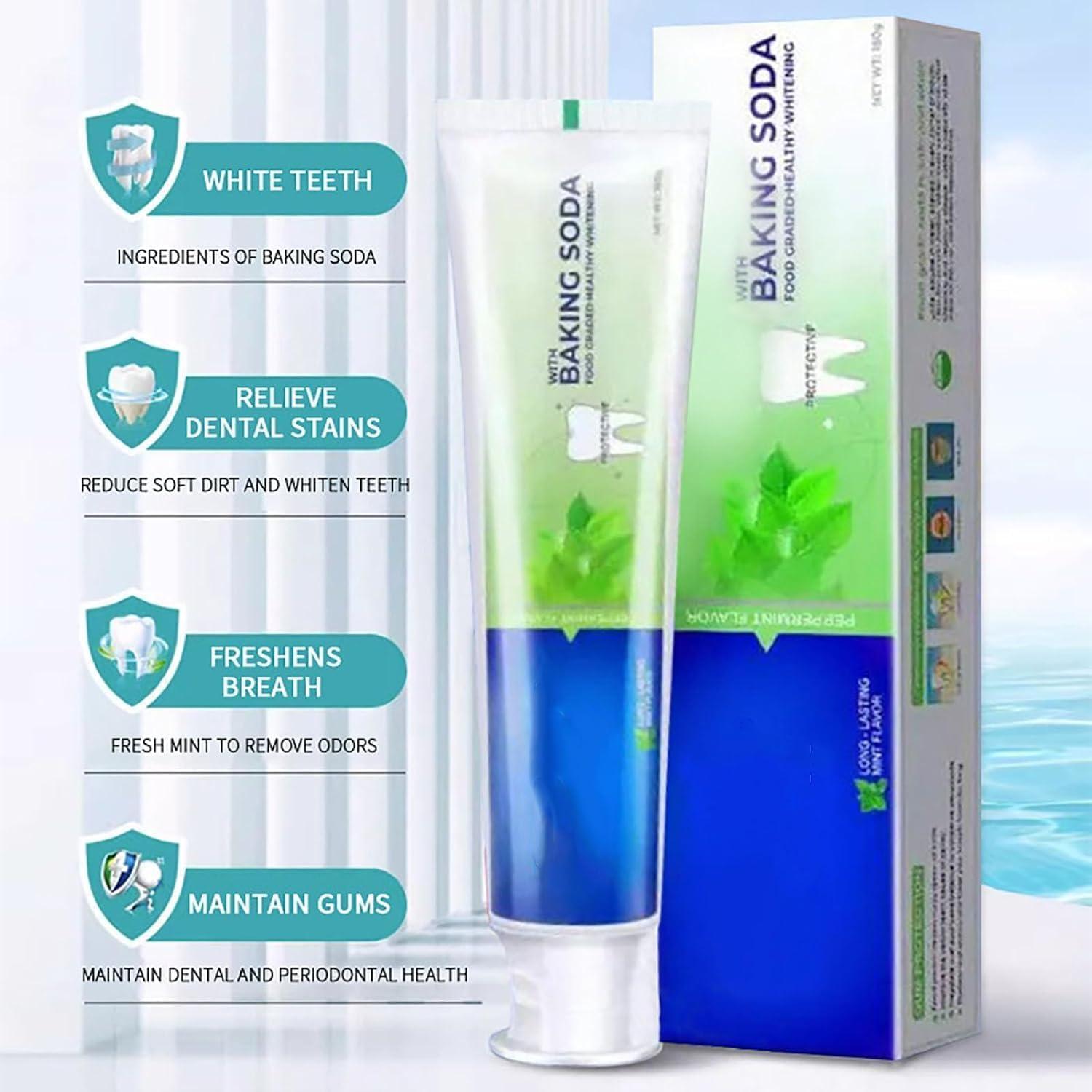 Kolarmo Face U Toothpaste,Face U Baking Soda Toothpaste Natural,Face U Toothpaste with Baking Soda,Face U Whitening Peppermint Toothpaste (3pcs)