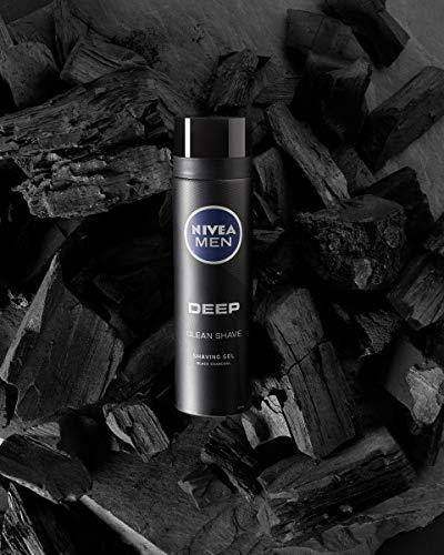 Nivea Men NIVEA MEN Deep Control Shaving Gel in Pack of 6 (6 x 200 ml), Shaving Gel for a Comfortable Shave, Shaving Gel for Men with Black Carbon