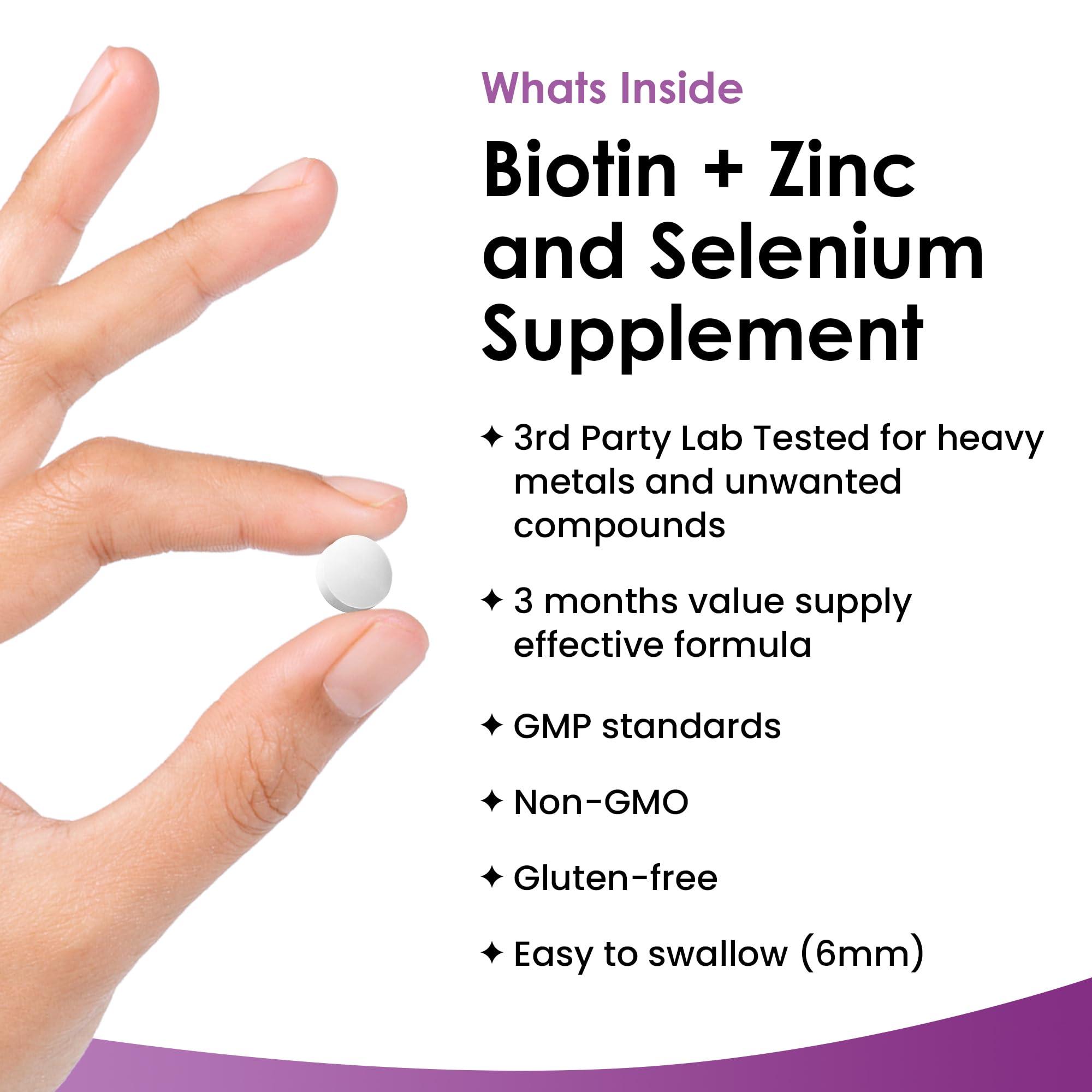 NEW LEAF PRODUCTS Biotin Hair Growth Vitamins 12,000mcg D-Biotin Tablets Enriched with Zinc & Selenium Vegan Hair Skin & Nails Vitamins for Women and Men High Strength Hair Vitamins 6 Months Supply UK Made - New Leaf