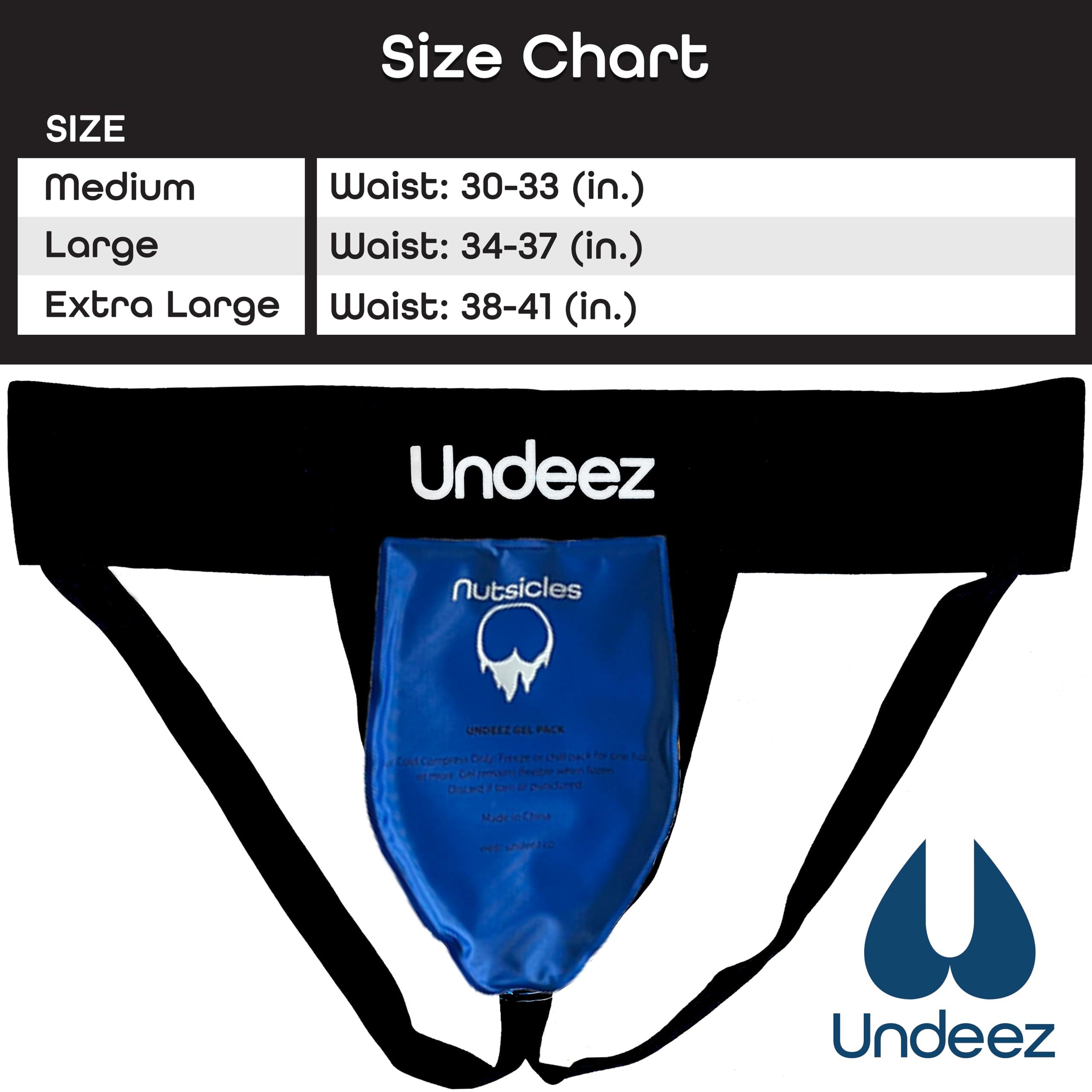 Undeez Undeez Vasectomy Jockstrap Underwear - With 2-Custom Fit Ice Packs and Snug Jockstrap For Testicular Support & Pain Relief, Black, XL