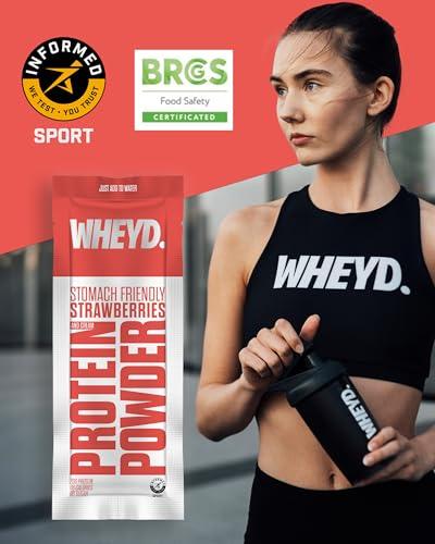 whey\'d WHEYD Hydrolysed Whey Protein Isolate - Grass-Fed, Low Calorie Whey Protein Powder - Made from Premium Irish Dairy, Low Lactose, No Digestive Issues - 24g Sachets, Box of 20, Strawberries & Cream