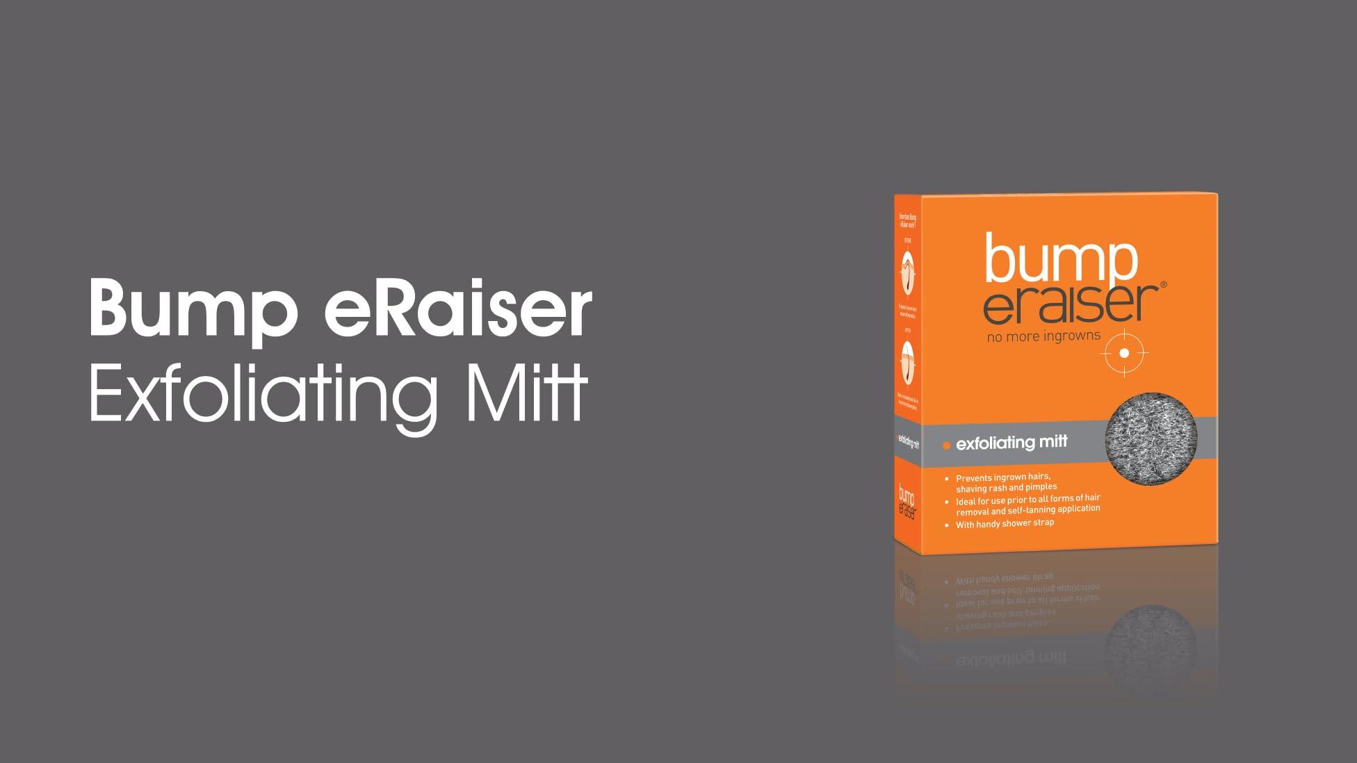 Bump eRaiser Bump Eraiser Exfoliating Mitt for use After Hair Removal To Reduce the Chances of Ingrown Hairs or before Tanning