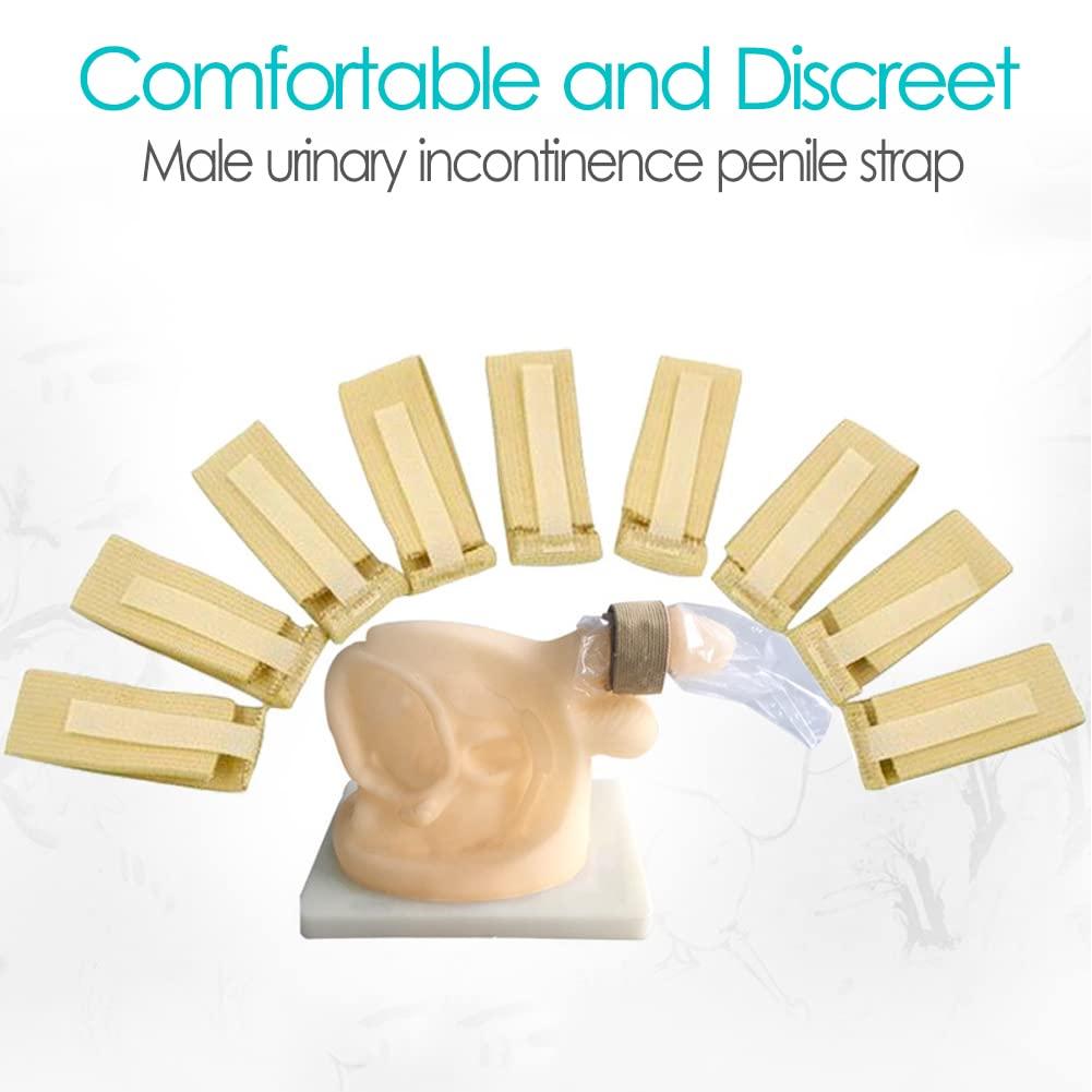 DiaBelt 10 Pcs Male External Catheter Strap, Adjustable Urinary Incontinence Penile Clamp Fixer Reusable Holder Band Men - No More Leaking