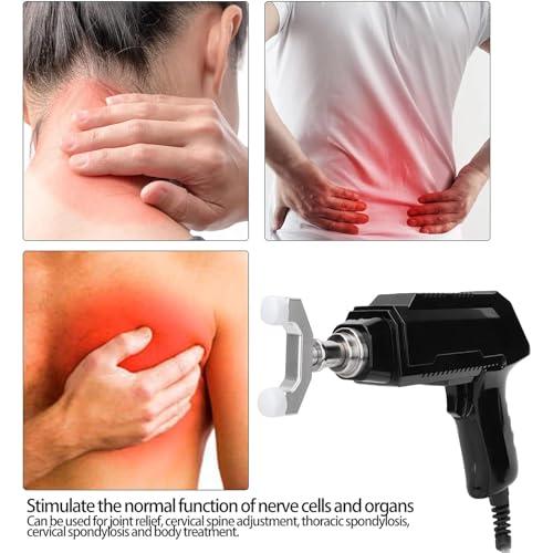 NGARY NGARY Chiropractic Adjustment Kit, Electric Chiropractic Adjusting Tool Spine Massager with 6 Interchangeable Massage Heads, 6 Levels Of Regulable Force, for Scoliosis Adjuster