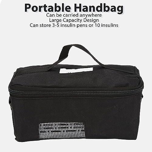 HSRG Insulin Cooler Travel Case, Mini USB Car Medicine Refrigerator with LED Display & Bag, Keeping Cooling 0-18 Rechargeable Drug Cooling Box, Home Camping Picnic Diabetic Fridge