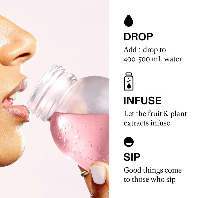 SIPGOOD SIPGOOD Flavoured Waterdrops - Raspberry, Elderberry & Hibiscus Infusion - Hydration Drops with Real Fruit & Plant Extracts - No Sugar, Zero Calories - Vitamins C, D3 & Electrolytes (1pack/12 drops)