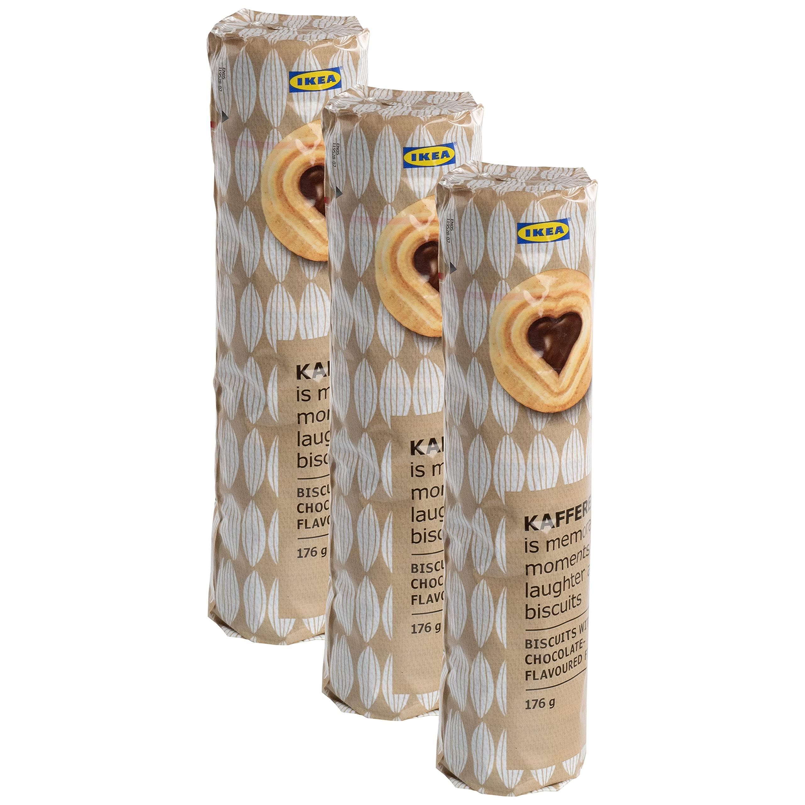 Ikea Ikea KAFFEREP Swedish Heart-Shaped Biscuits with Chocolate-Flavoured Filling - Set of 3 x 176g Packs