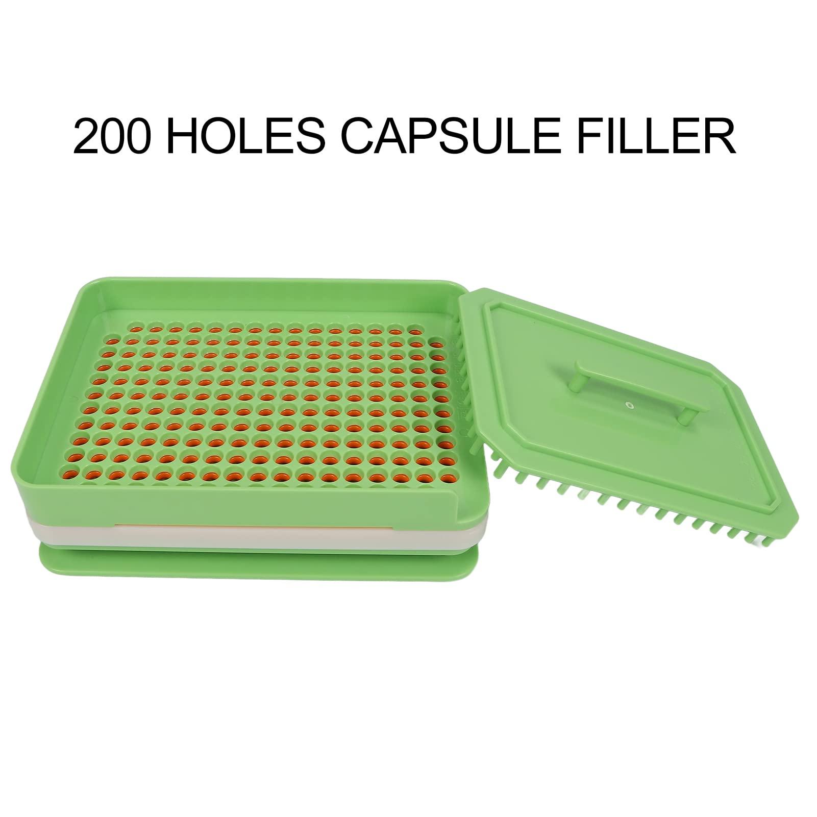 YUYTE 200 Holes #0 Capsule Filling Plate, Semi-Automatic Powder Filler ABS Version of Capsule Filling Machine Counter Organizer Stand