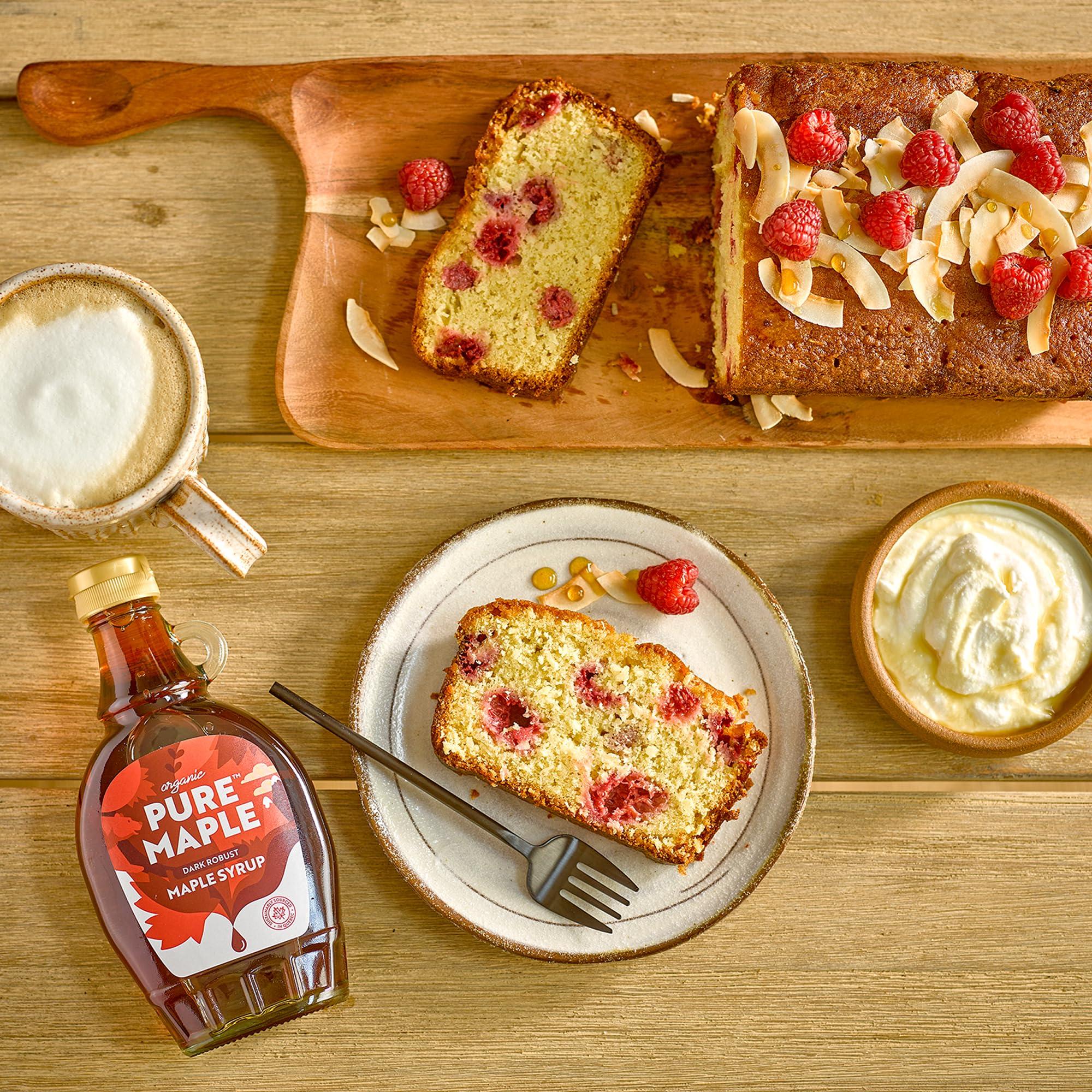 Pure Maple Pure Canadian Maple Syrup - Grade A - Ideal Topping for Porridge, Ice Cream, Fruit, Pancakes - 100% Natural Sweetener - 264g / 200ml (200ml, Dark)